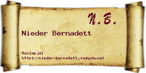 Nieder Bernadett névjegykártya