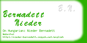 bernadett nieder business card